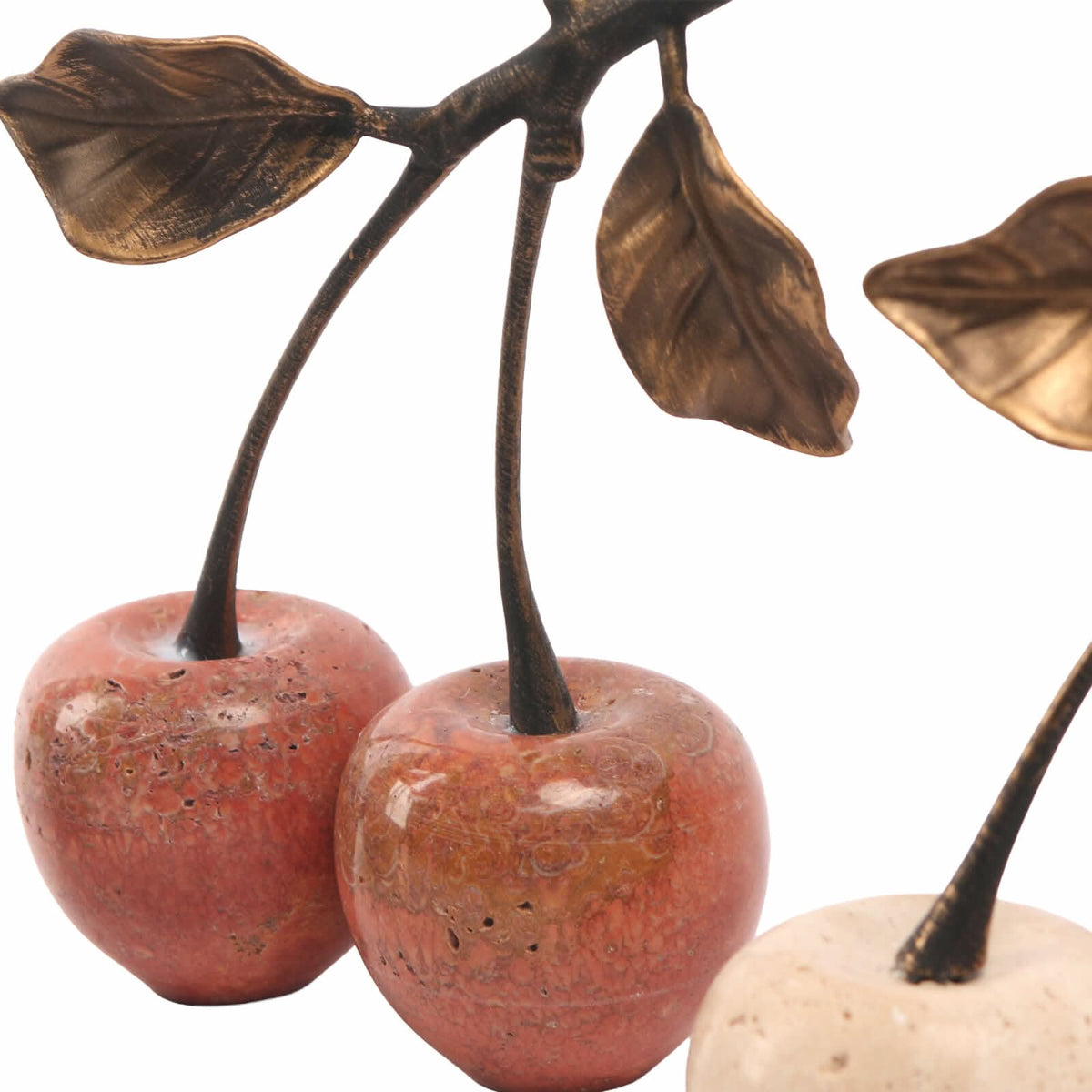 Keiichi Cherry Ornament in Red Marble   Nicholas John Interiors