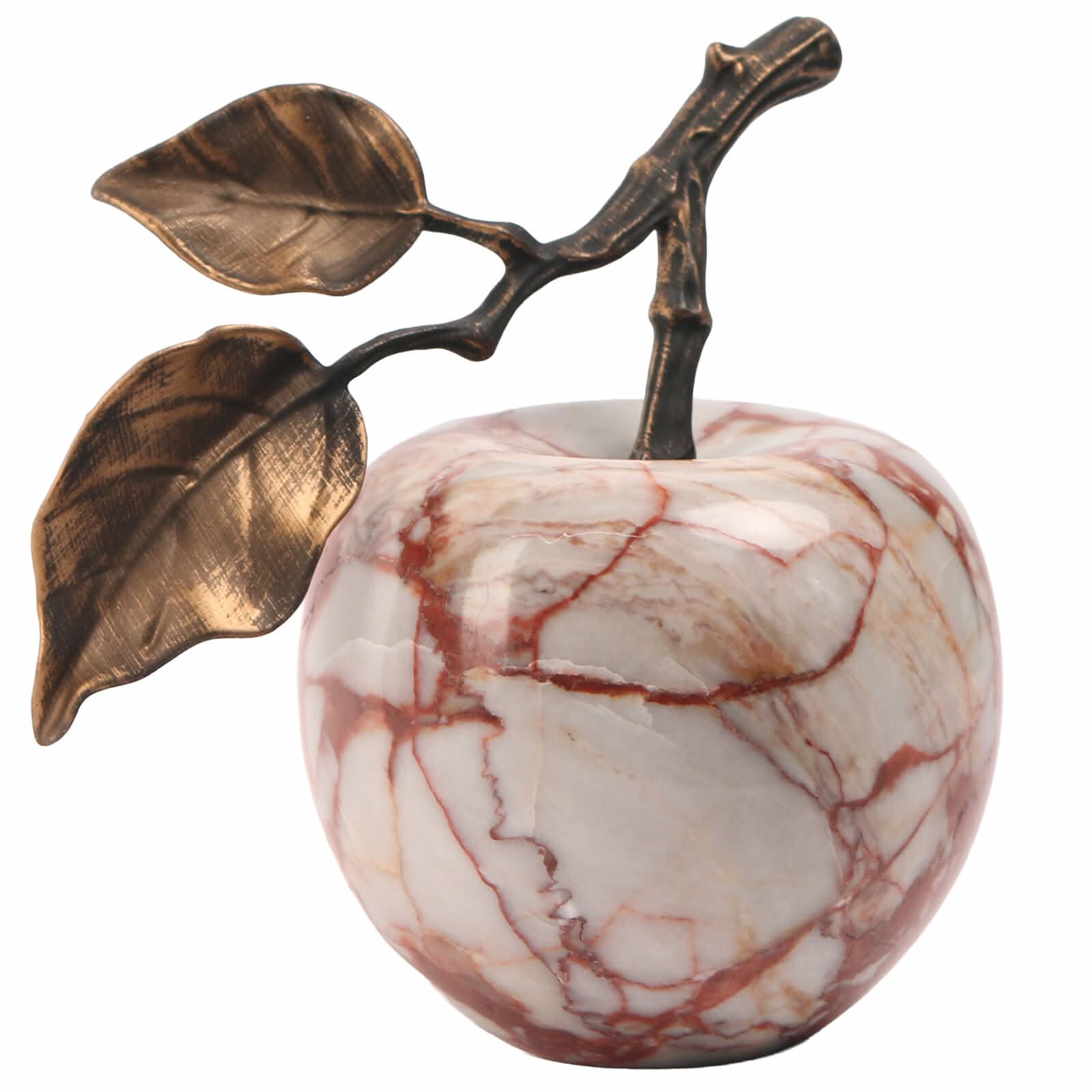 Keiichi Apple Ornament in Bulgari Red Marble   Nicholas John Interiors