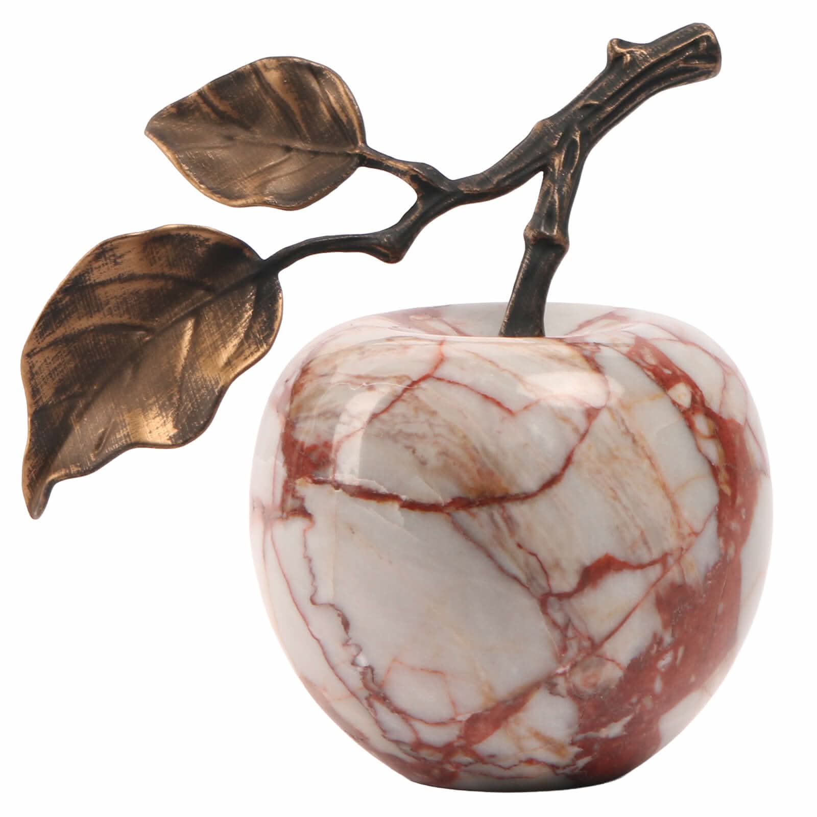 Keiichi Apple Ornament in Bulgari Red Marble   Nicholas John Interiors