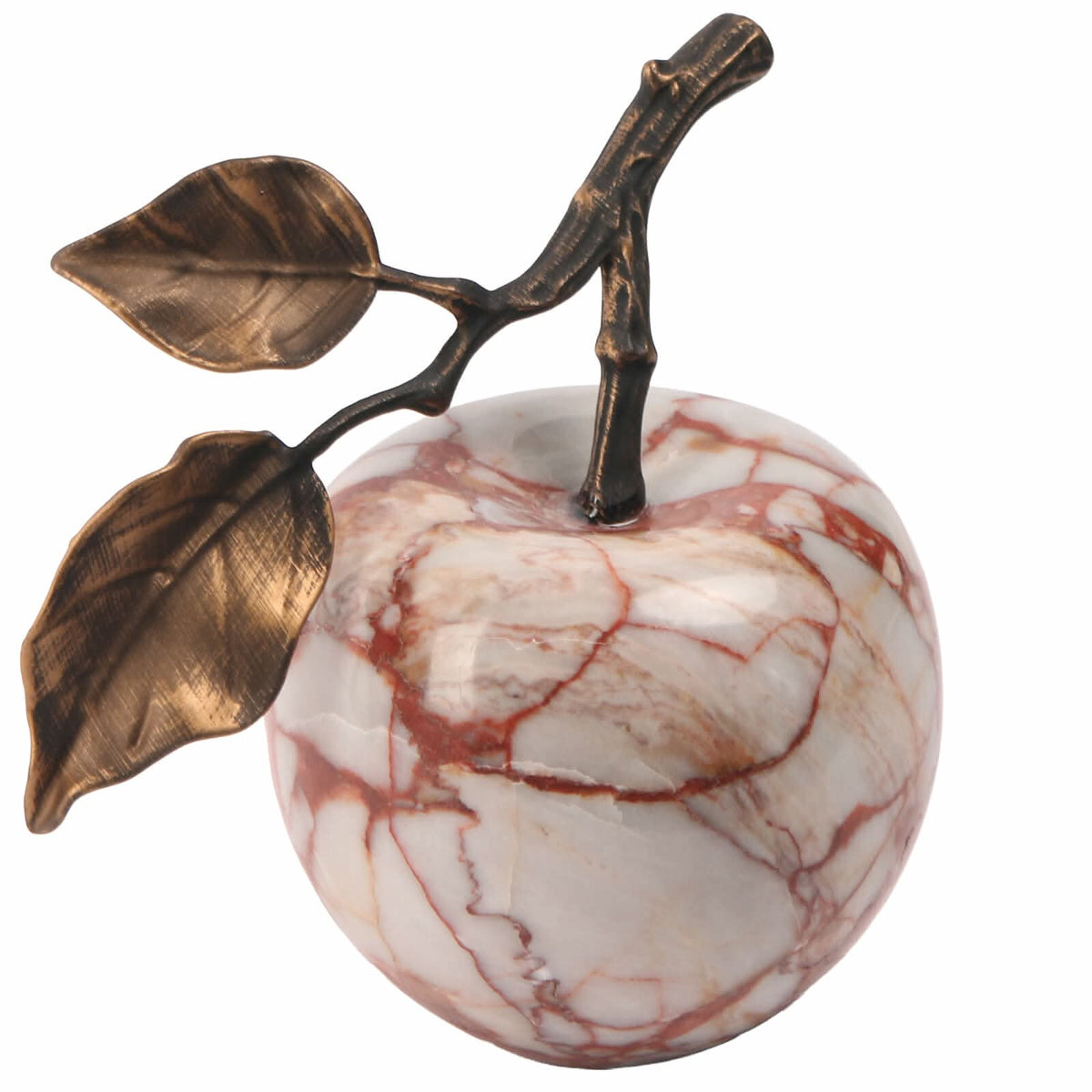 Keiichi Apple Ornament in Bulgari Red Marble   Nicholas John Interiors