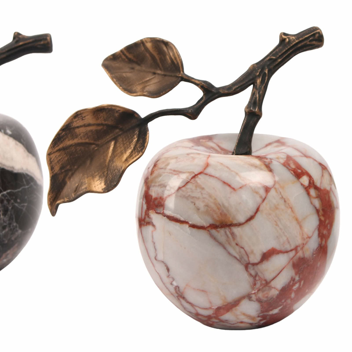 Keiichi Apple Ornament in Bulgari Red Marble   Nicholas John Interiors