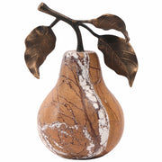 Keiichi Pear Ornament in Golden Bronze Marble   Nicholas John Interiors