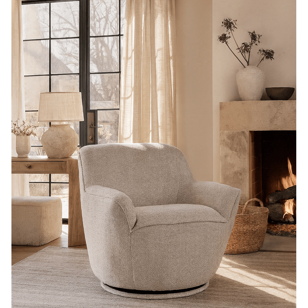 Keiichi Teddington Swivel Accent Chair   Nicholas John Interiors