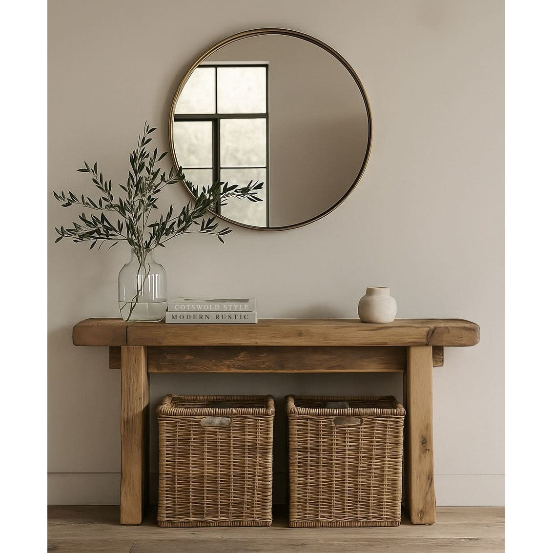 Keiichi Reclaimed Oak Console Table   Nicholas John Interiors