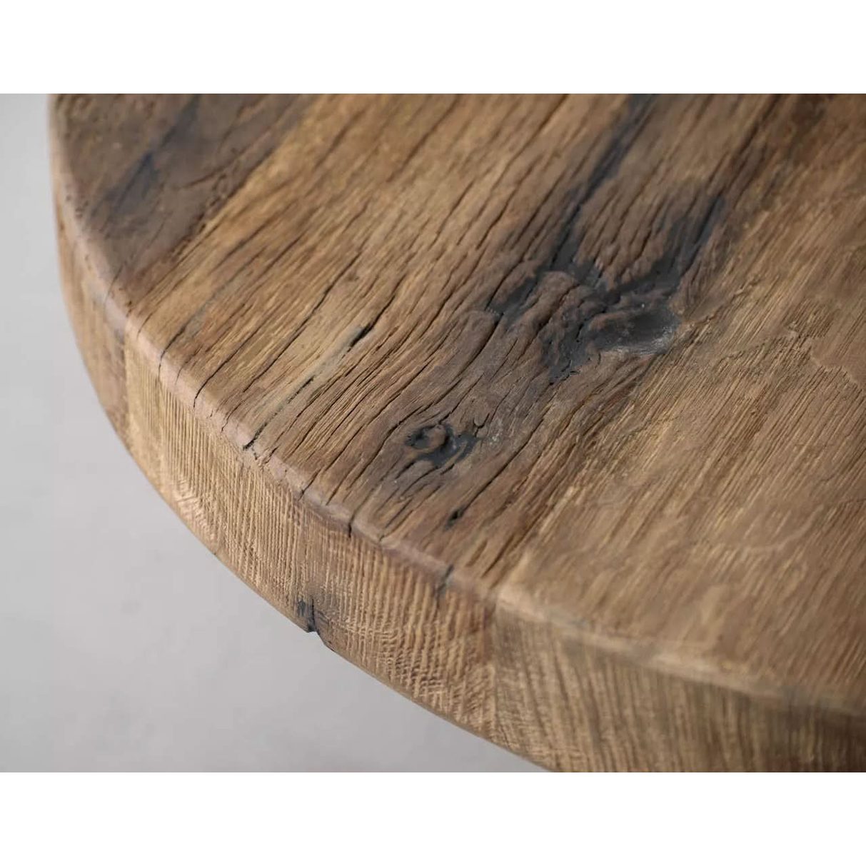 Keiichi Reclaimed Oak Coffee Table Round   Nicholas John Interiors