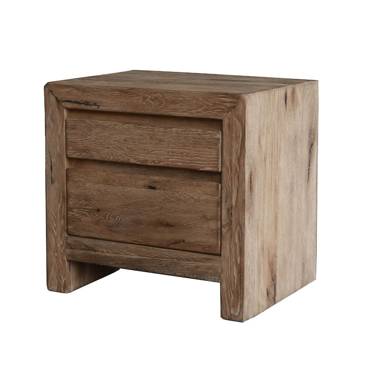 Keiichi Reclaimed Oak Bedside Cabinet   Nicholas John Interiors