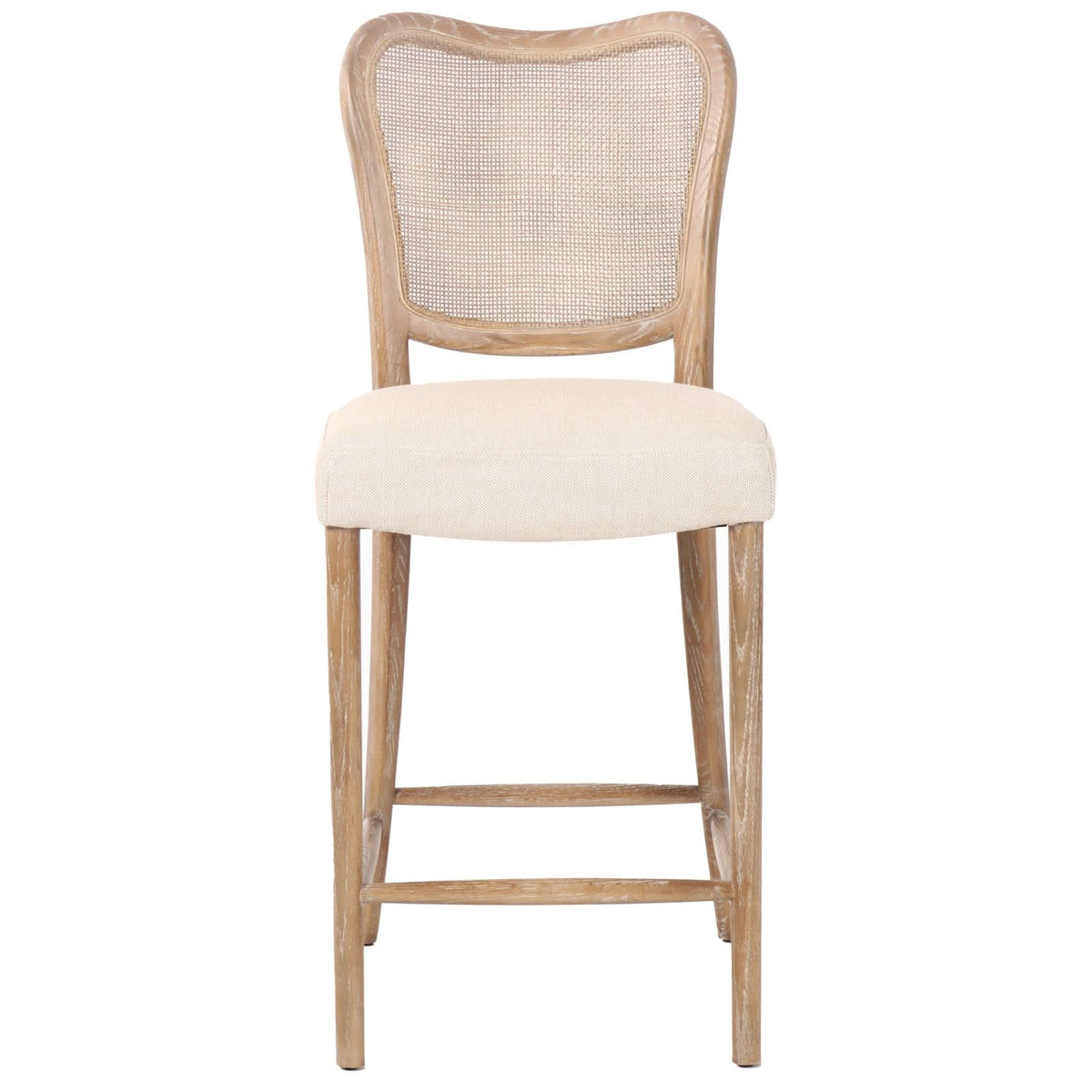 Keiichi Chadlington Rattan and Natural Linen Counter Stool   Nicholas John Interiors