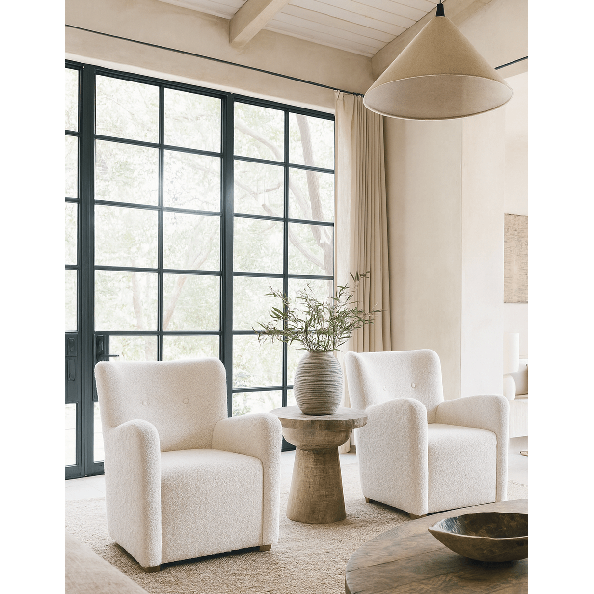 Keiichi Hidcote Accent Chair in Faux Wool   Nicholas John Interiors