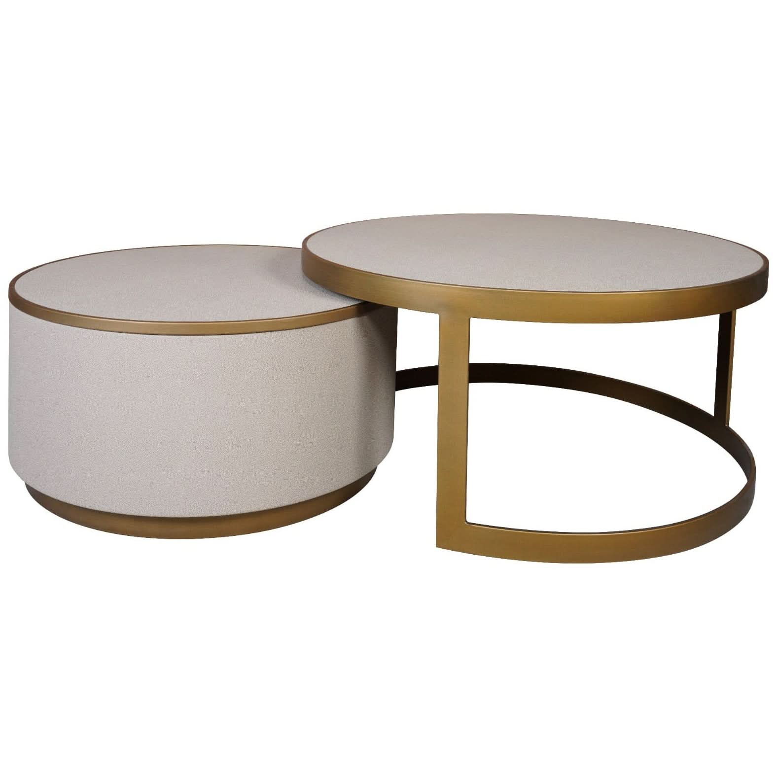 Keiichi Hazlemere Shagreen Nesting Coffee Table Set   Nicholas John Interiors