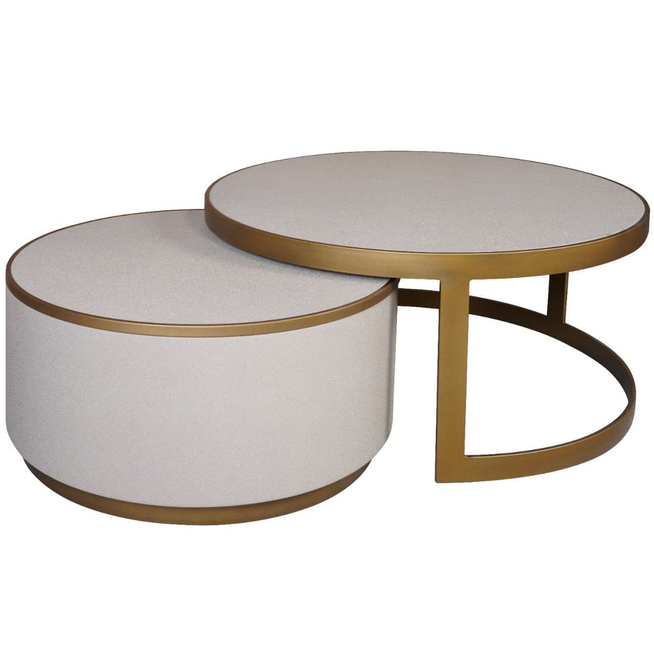 Keiichi Hazlemere Shagreen Nesting Coffee Table Set   Nicholas John Interiors