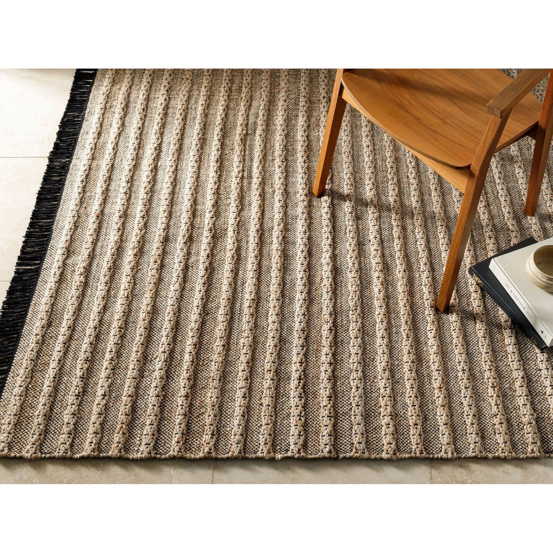Keiichi Azalea Hand Woven Rug in Dark Beige - 366 x 269 cm   Nicholas John Interiors