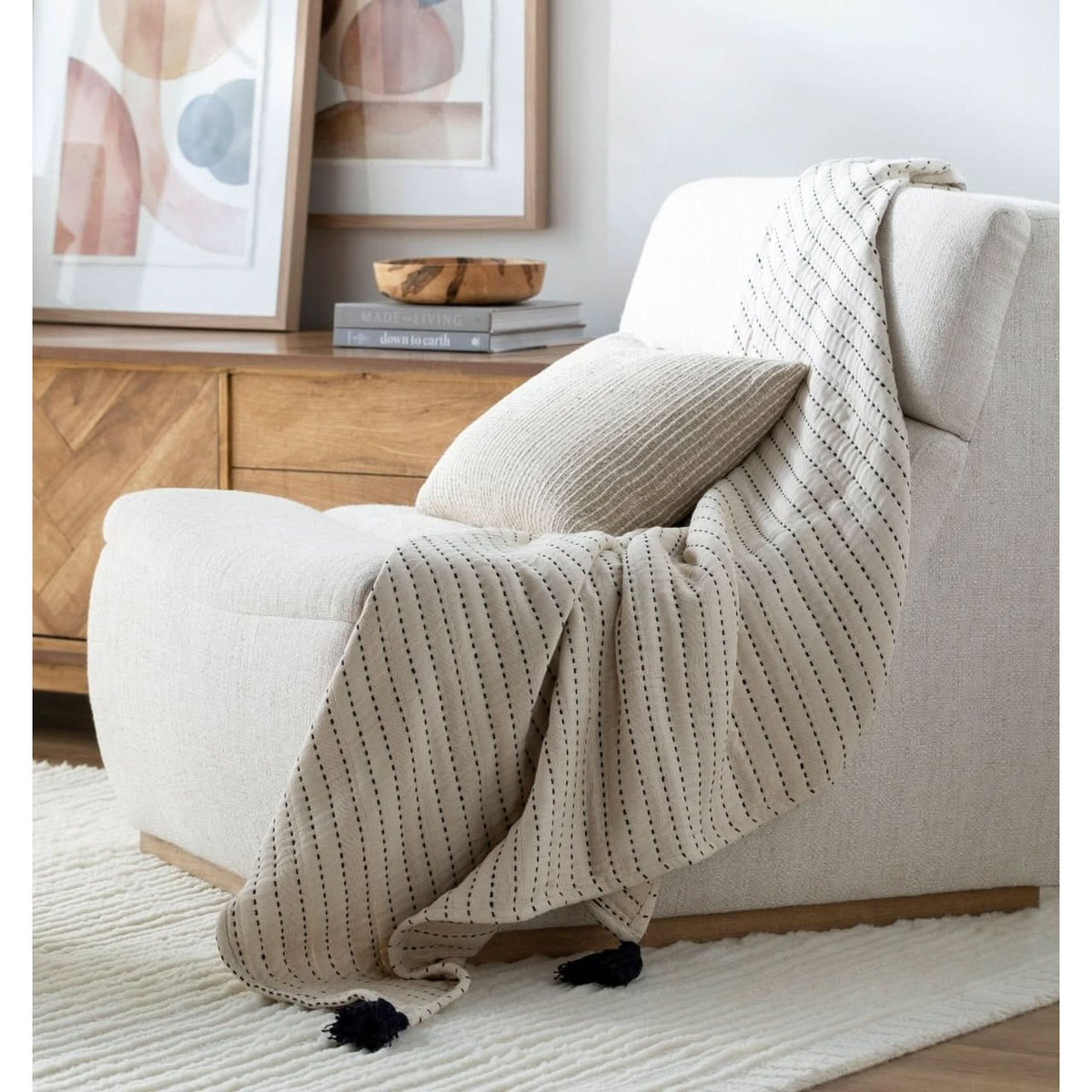 Keiichi Kapri Woven Throw 152 x 127 cm   Nicholas John Interiors