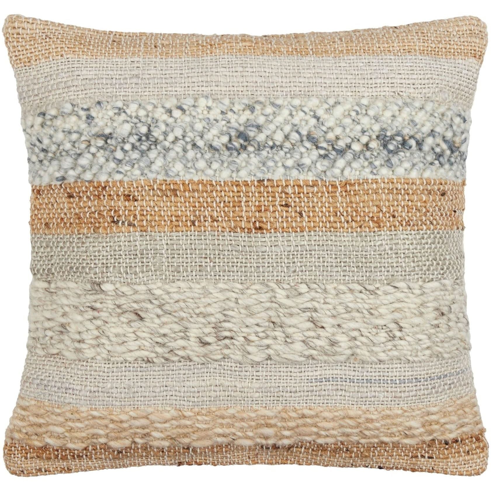 Keiichi Boundary Woven Cushion in Soft Grey - 51 x 51 cm   Nicholas John Interiors