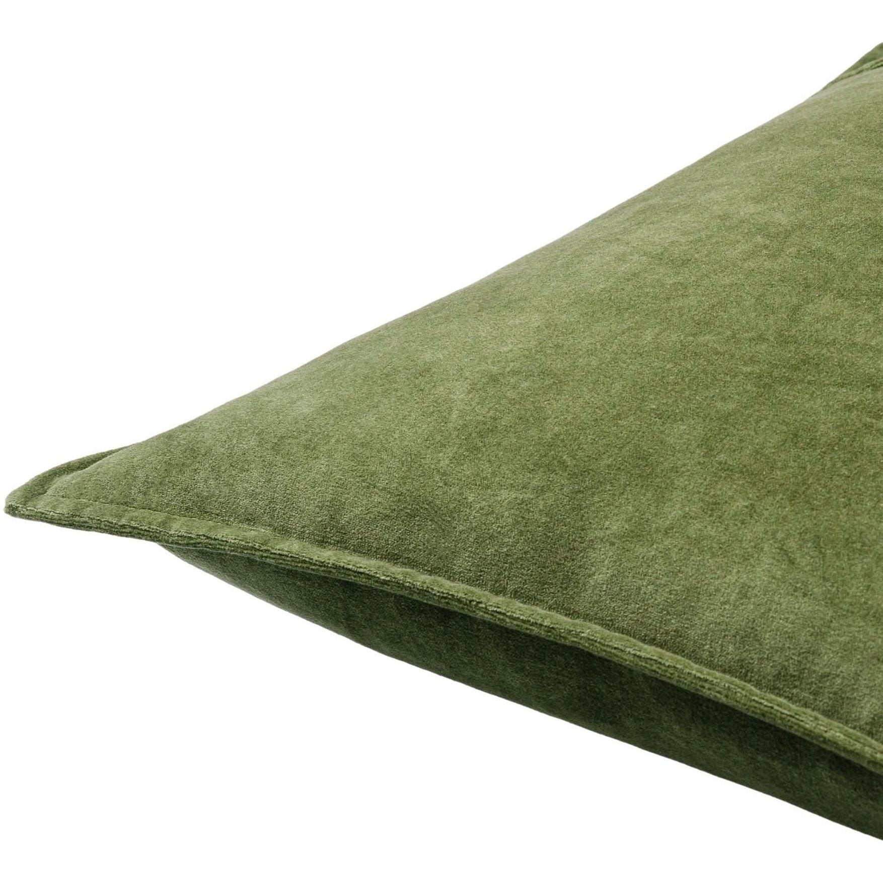 Keiichi Cotton Velvet Cushion in Olive - 51 x 51 cm   Nicholas John Interiors