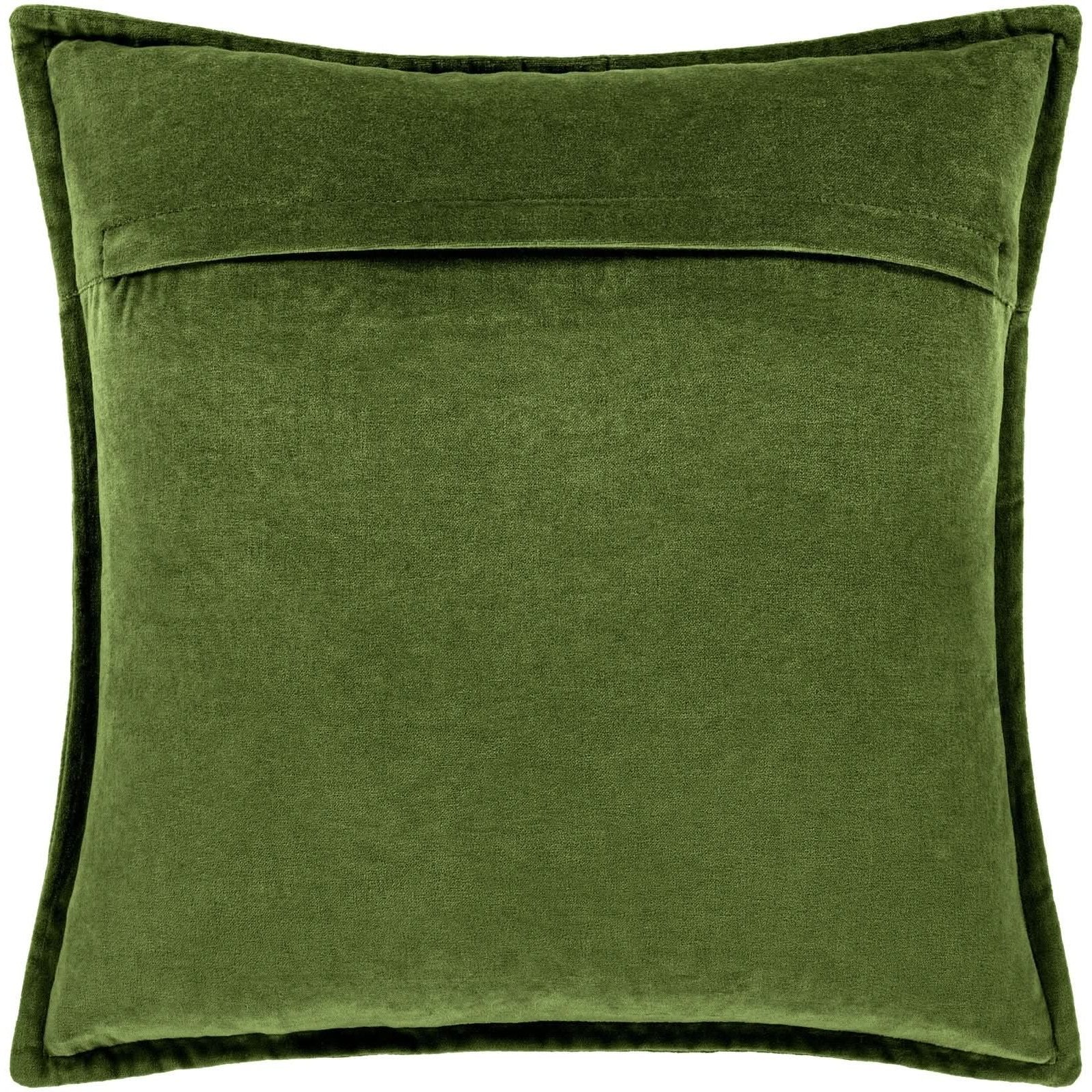 Keiichi Cotton Velvet Cushion in Olive - 51 x 51 cm   Nicholas John Interiors