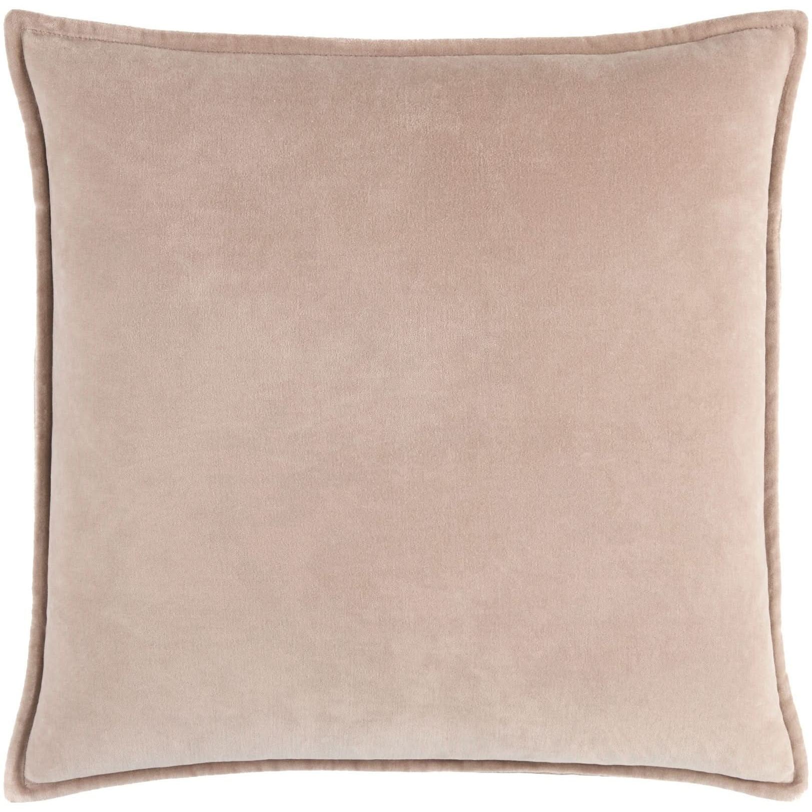 Keiichi Cotton Velvet Cushion in Dusky Rose - 51 x 51 cm   Nicholas John Interiors