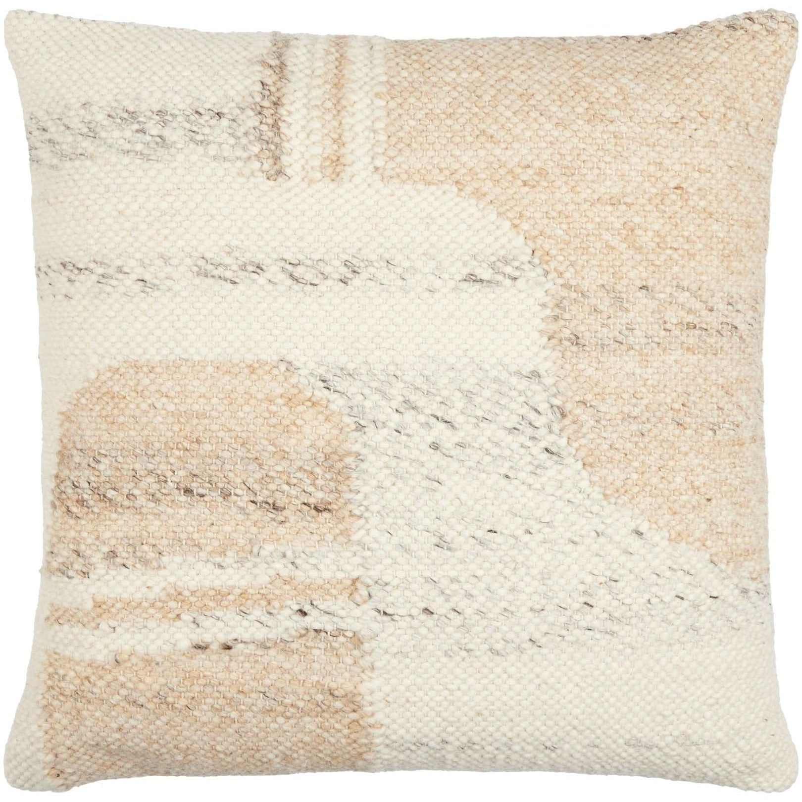 Keiichi Deccan Traps Woven Wave Cushion in Light Beige - 51 x 51 cm   Nicholas John Interiors