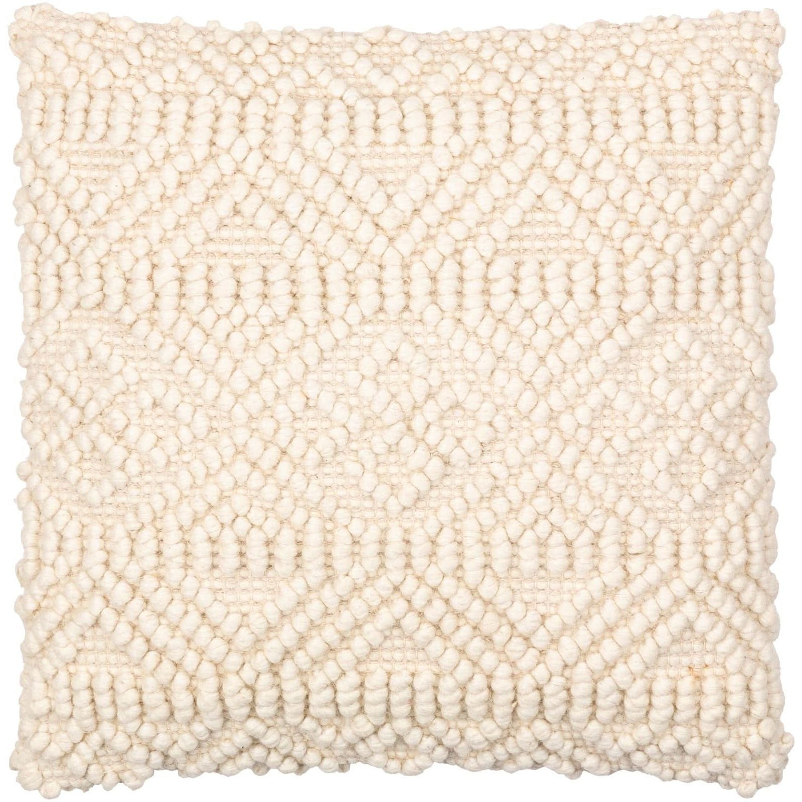 Keiichi Hygge Hand Woven Cushion in Cream - 51 x 51 cm   Nicholas John Interiors