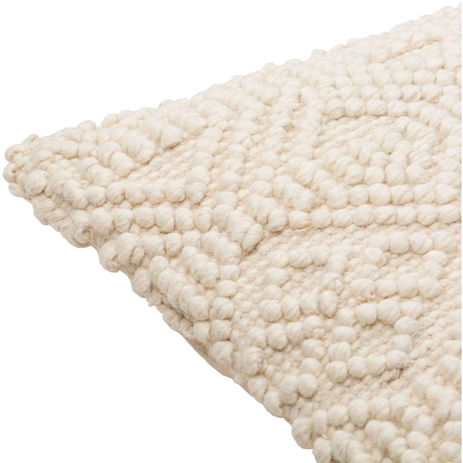 Keiichi Hygge Hand Woven Cushion in Cream - 51 x 51 cm   Nicholas John Interiors