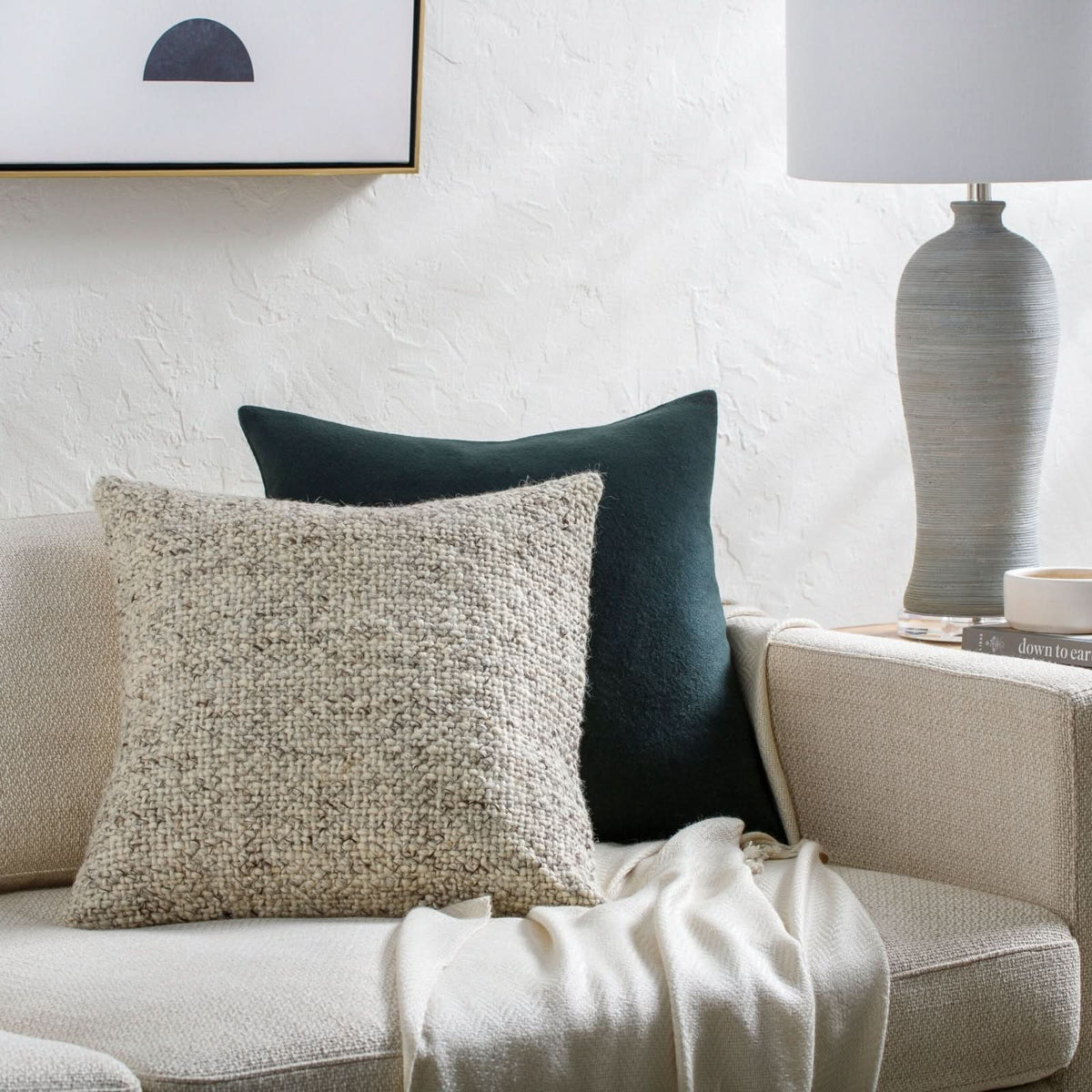 Keiichi Murphy Woven Cushion in Beige - 51 x 51 cm   Nicholas John Interiors