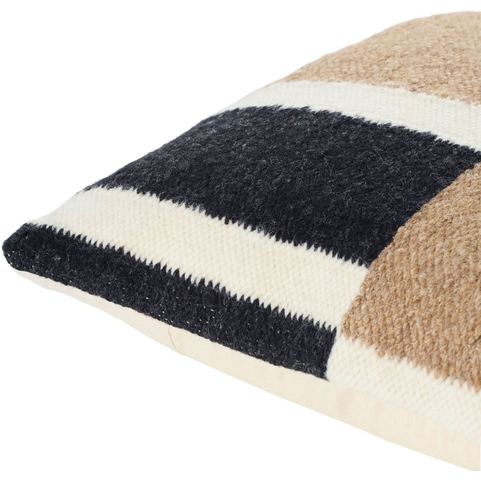 Keiichi Osmund Woven Cushion in Black - 51 x 51 cm   Nicholas John Interiors