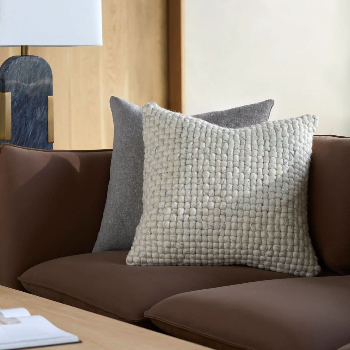 Keiichi Pansy Hand Woven Cushion - 51 x 51 cm   Nicholas John Interiors