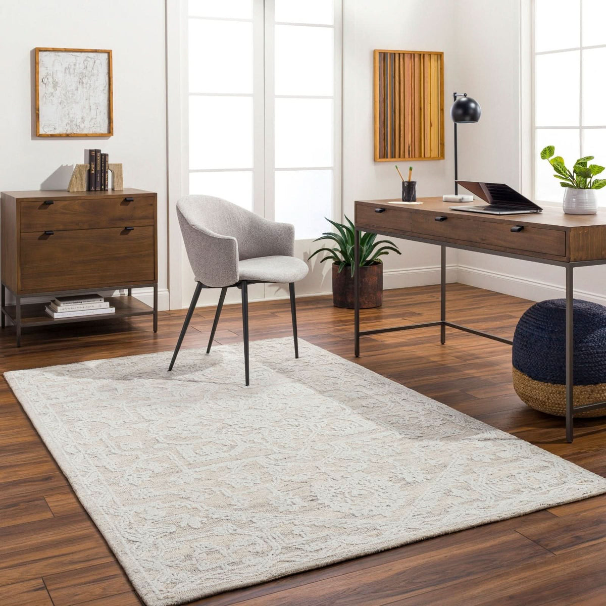 Keiichi Piazza Hand Tufted Rug 229 x 152 cm   Nicholas John Interiors