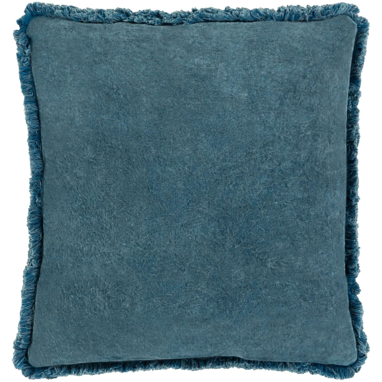 Keiichi Washed Cotton Velvet Woven Cushion in Ocean - 51 x 51 cm   Nicholas John Interiors