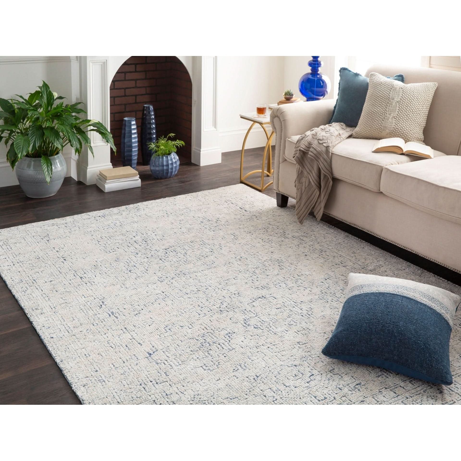 Keiichi Washed Cotton Velvet Woven Cushion in Ocean - 51 x 51 cm   Nicholas John Interiors