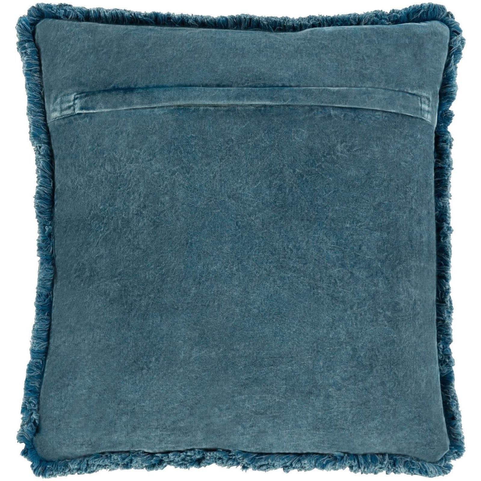 Keiichi Washed Cotton Velvet Woven Cushion in Ocean - 51 x 51 cm   Nicholas John Interiors