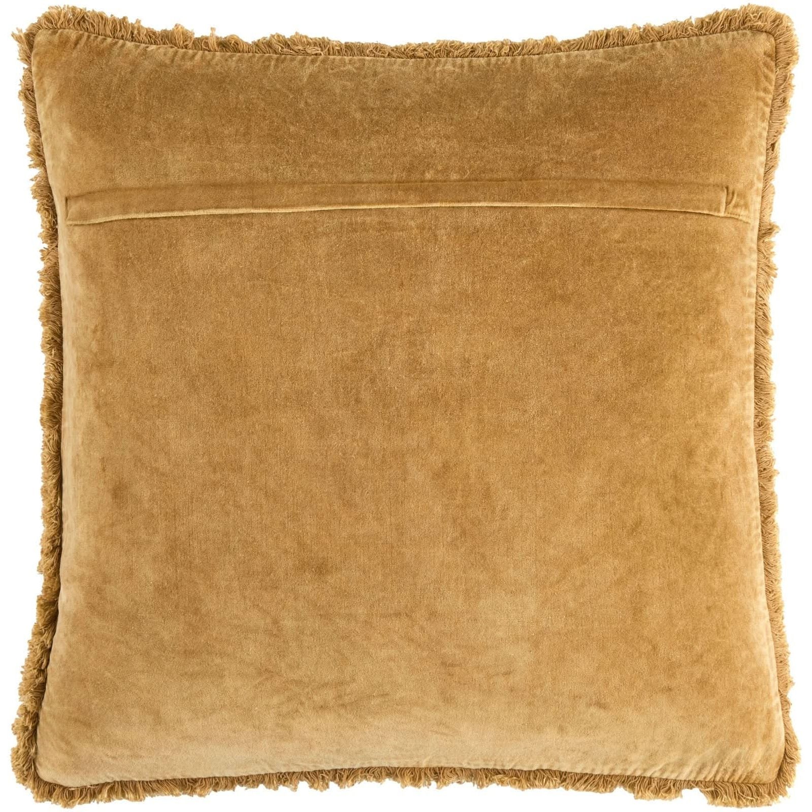 Keiichi Washed Cotton Velvet Woven Cushion in Ochre - 51 x 51 cm   Nicholas John Interiors