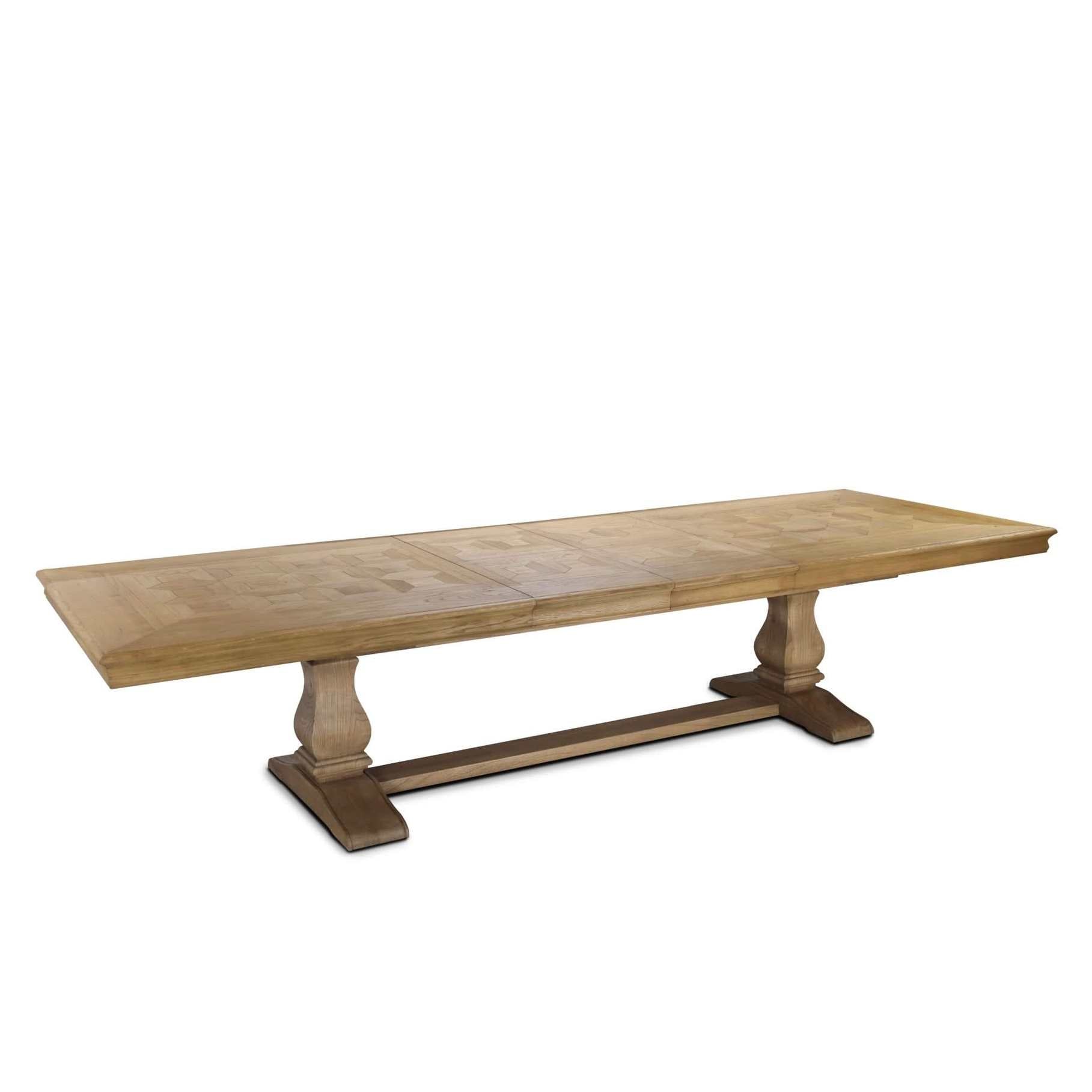 Keiichi Bath Extending Oak Parquet Top Dining Table - 250-350cm   Nicholas John Interiors