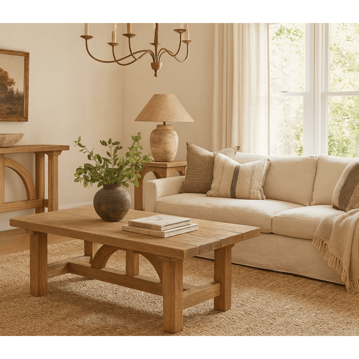 Keiichi Ironbridge Solid Oak Coffee Table   Nicholas John Interiors