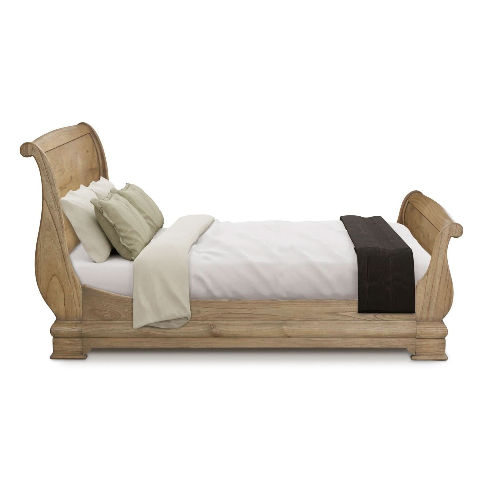 Keiichi Fulbrook Oak King Size Sleigh Bed   Nicholas John Interiors
