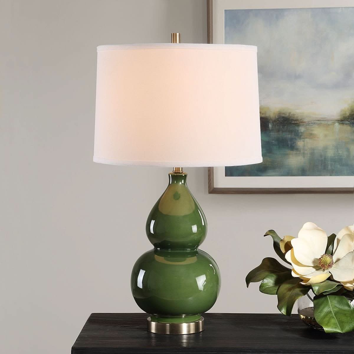 Keiichi Delaunay Table Lamp in Green   Nicholas John Interiors