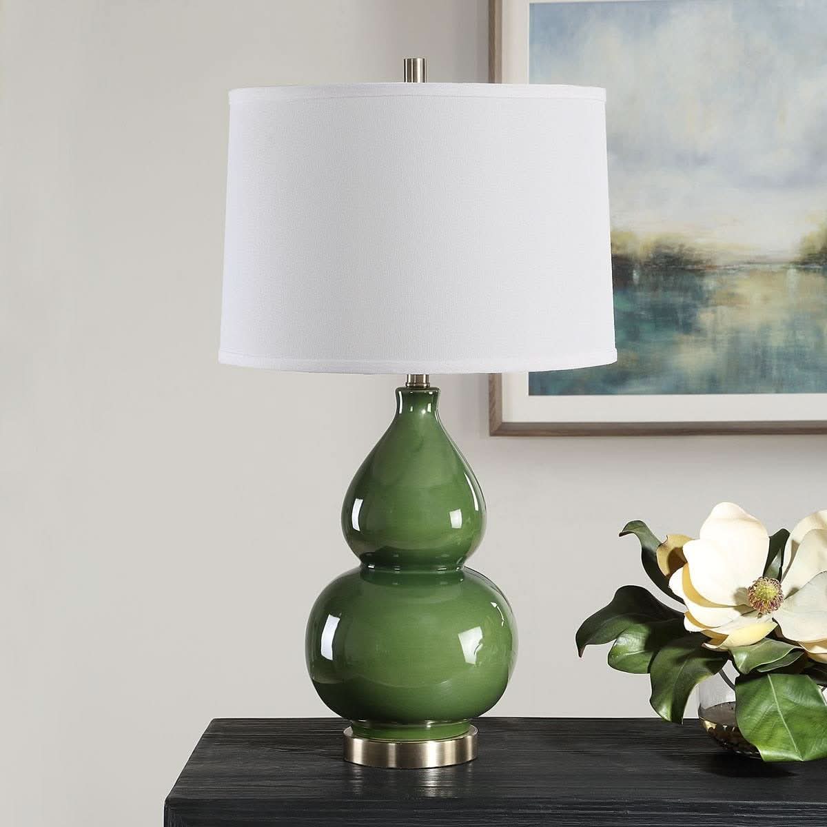 Keiichi Delaunay Table Lamp in Green   Nicholas John Interiors
