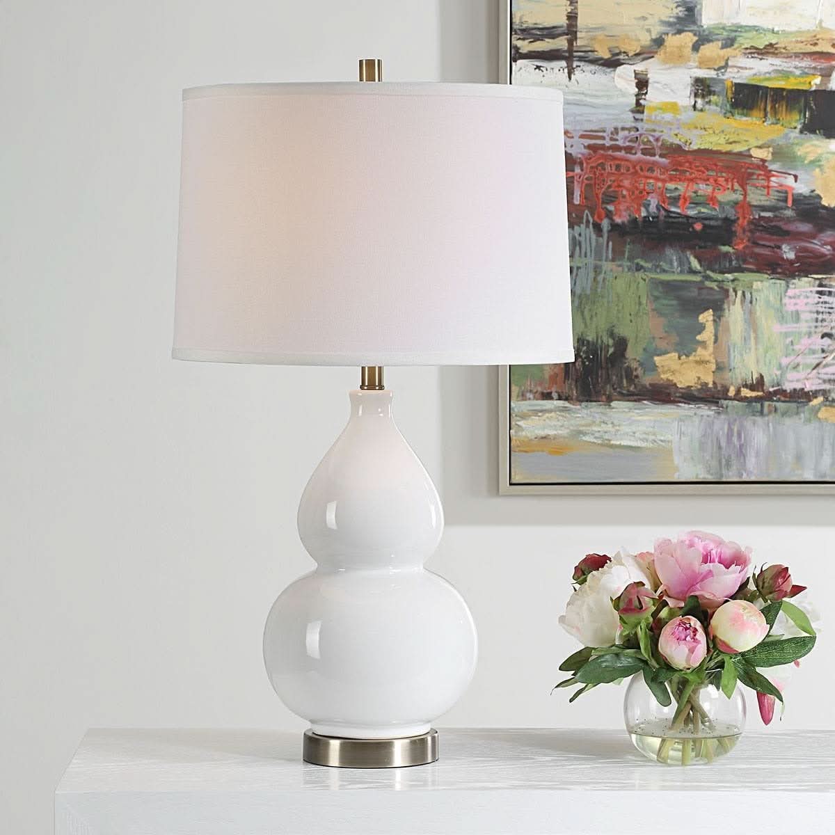 Keiichi Delaunay Table Lamp in White   Nicholas John Interiors