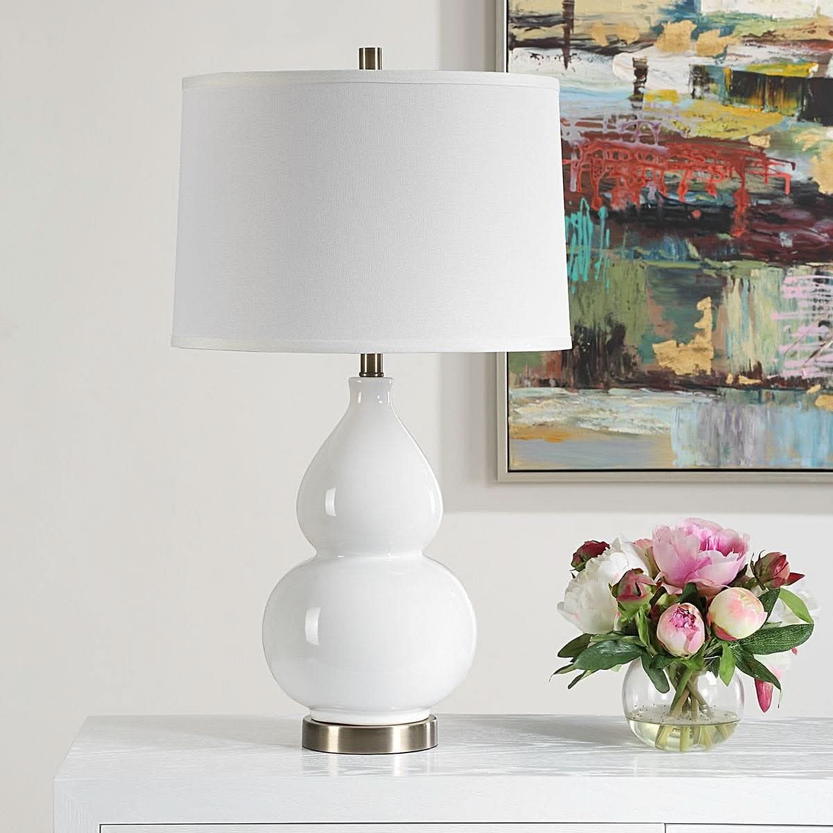 Keiichi Delaunay Table Lamp in White   Nicholas John Interiors