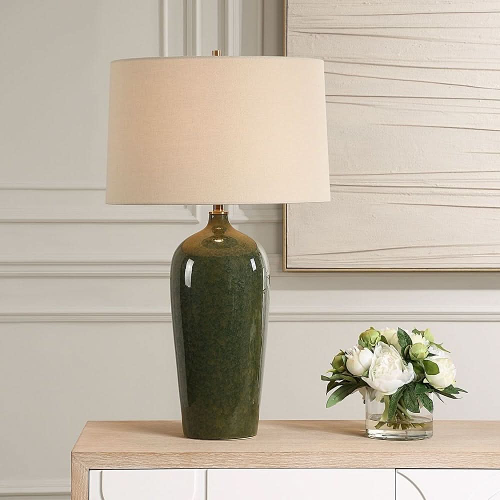 Keiichi Savannah Table Lamp in Emerald Green   Nicholas John Interiors