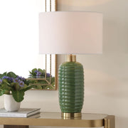Keiichi Oakley Table Lamp in Green   Nicholas John Interiors