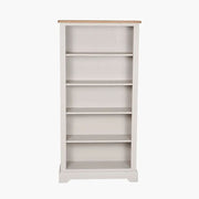 Fairford Parchment White Pine and Oak Wood 5 Shelf Unit   Nicholas John Interiors