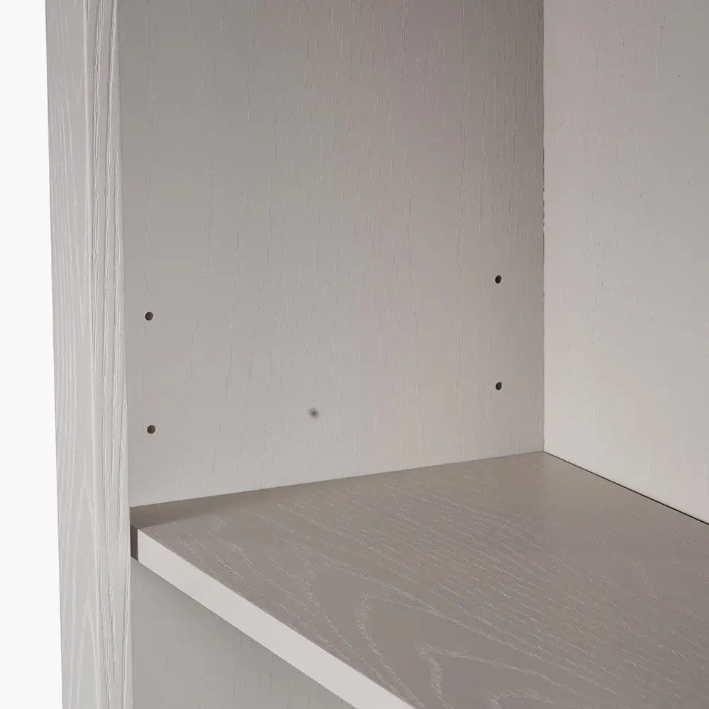 Fairford Parchment White Pine and Oak Wood 5 Shelf Unit   Nicholas John Interiors