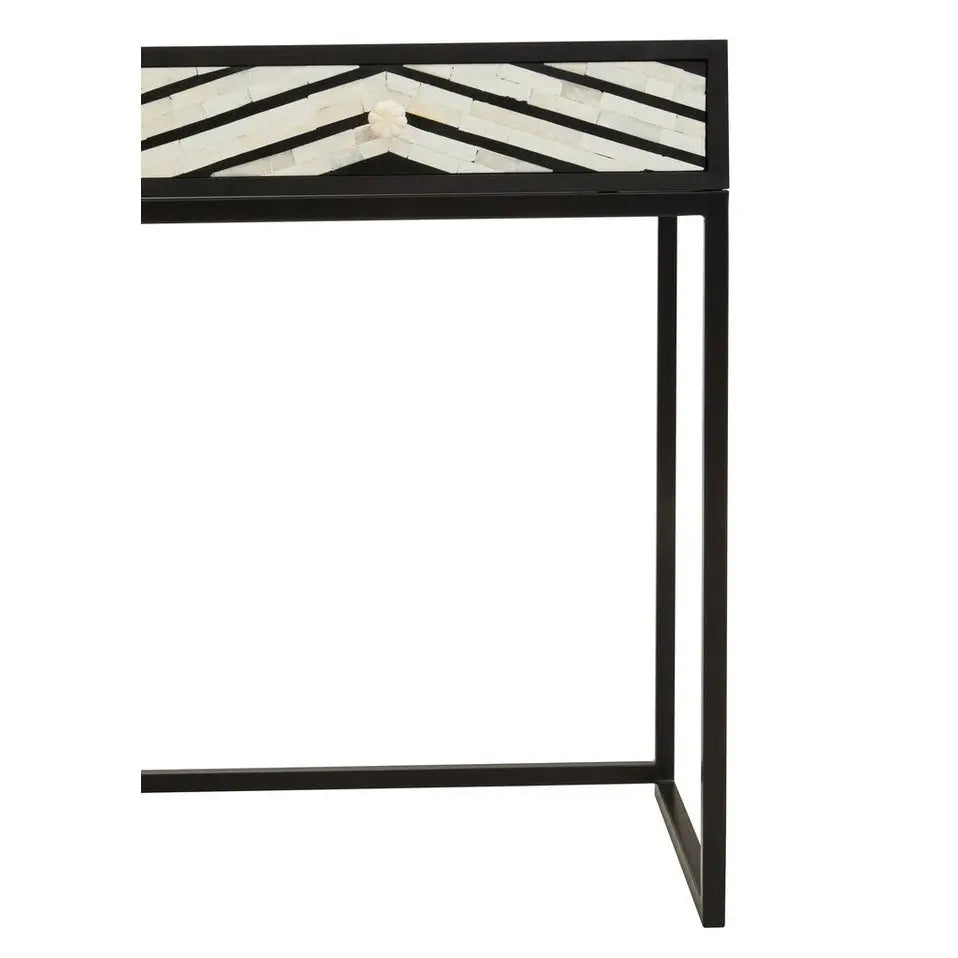 Fazion Bone Inlay Console Table with Two Drawers   Nicholas John Interiors