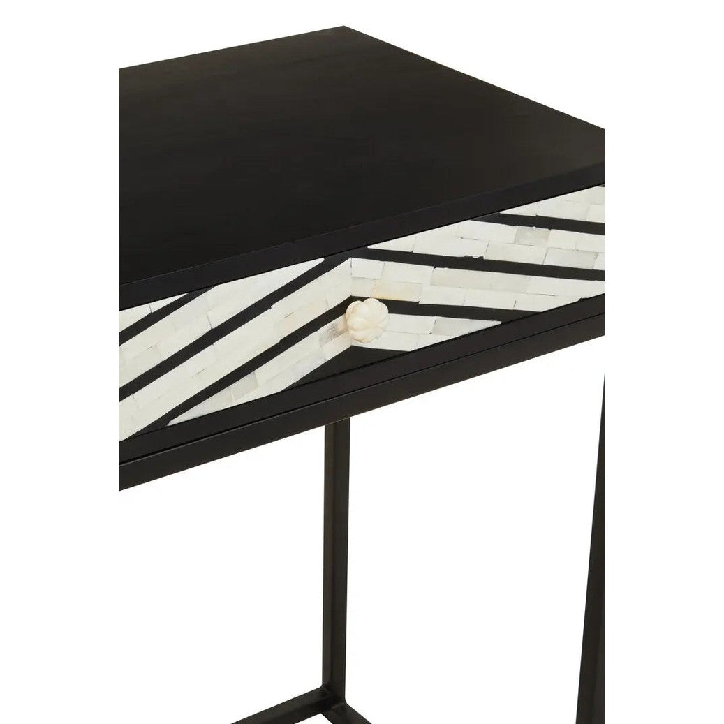 Fazion Bone Inlay Console Table with Two Drawers   Nicholas John Interiors