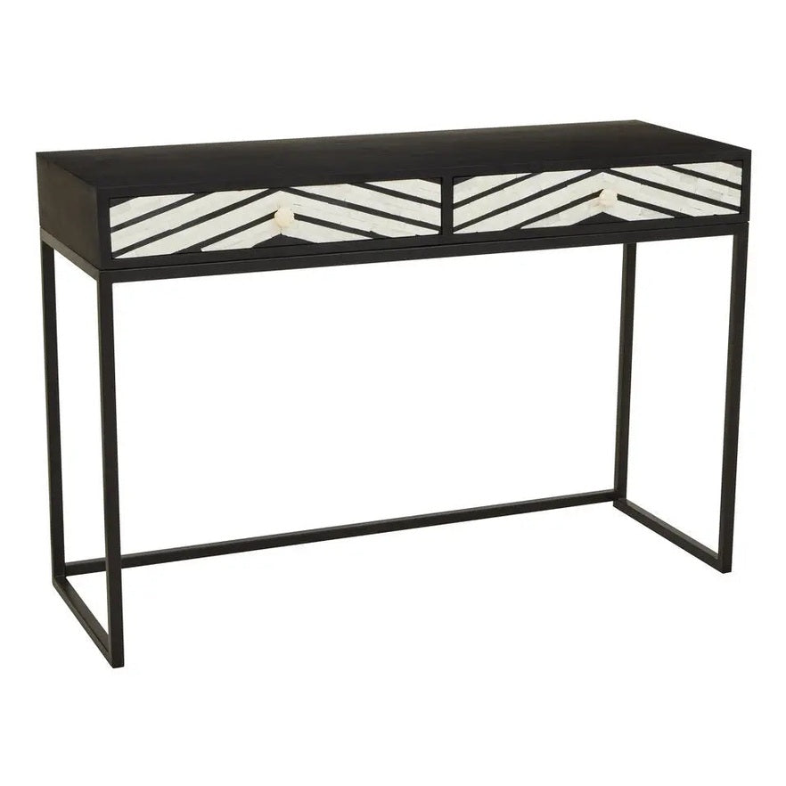 Fazion Bone Inlay Console Table with Two Drawers   Nicholas John Interiors