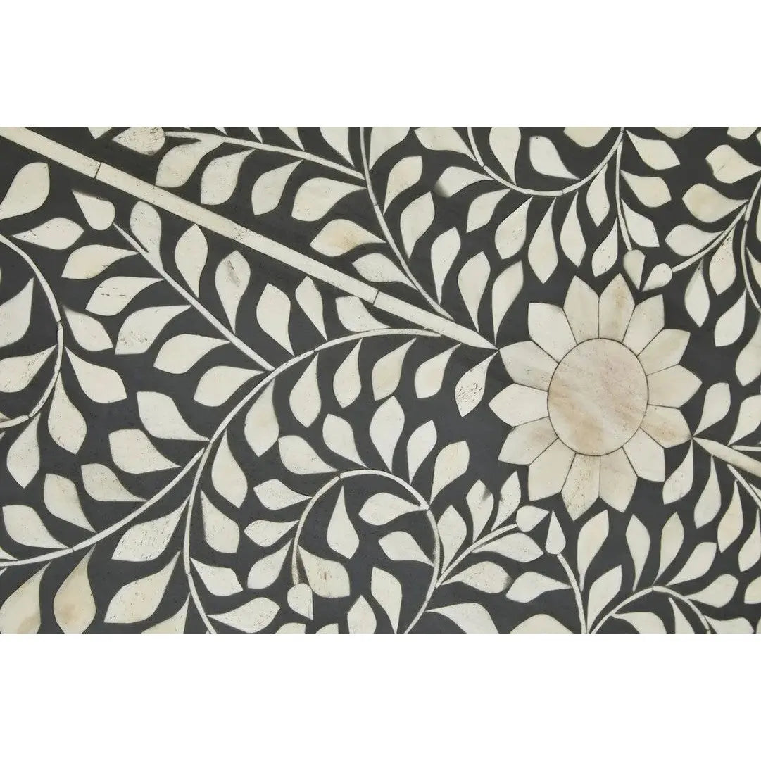 Fazion Bone Inlay Desk with 3 Drawers   Nicholas John Interiors