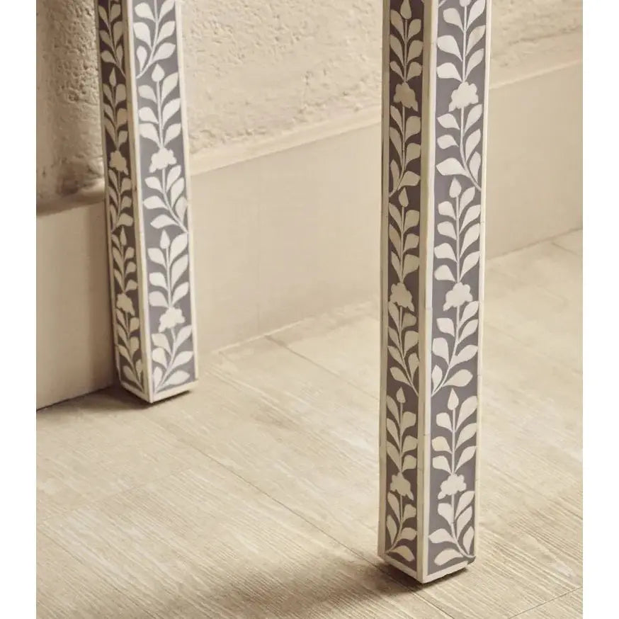 Fazion Bone Inlay Desk with 3 Drawers   Nicholas John Interiors