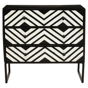 Fazion Three Drawer Bone Inlay Chest of Drawers   Nicholas John Interiors