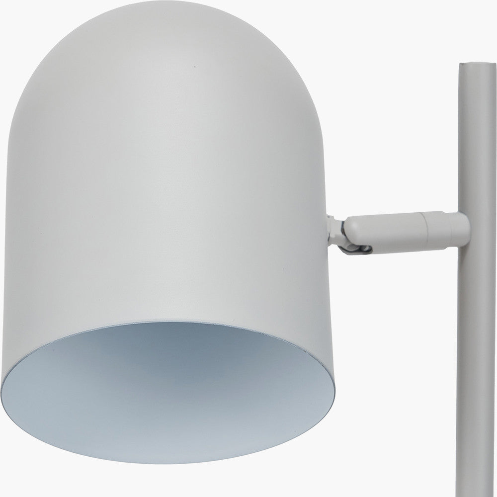 Finn Grey Metal Cloche Headed Table Lamp  Nicholas John Interiors