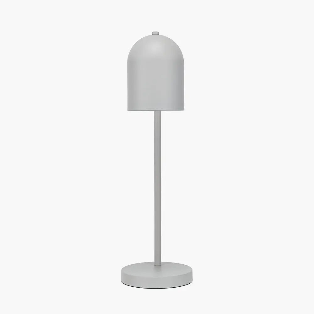 Finn Grey Metal Cloche Headed Table Lamp  Nicholas John Interiors